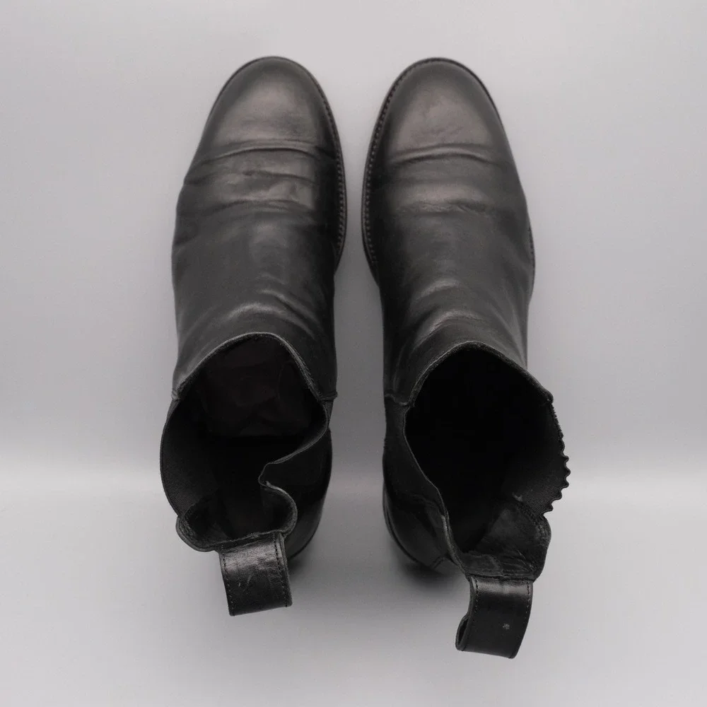Zadig & Voltaire Chelsea Boots Mens Black Leather Minimalist 42 Rocker Style